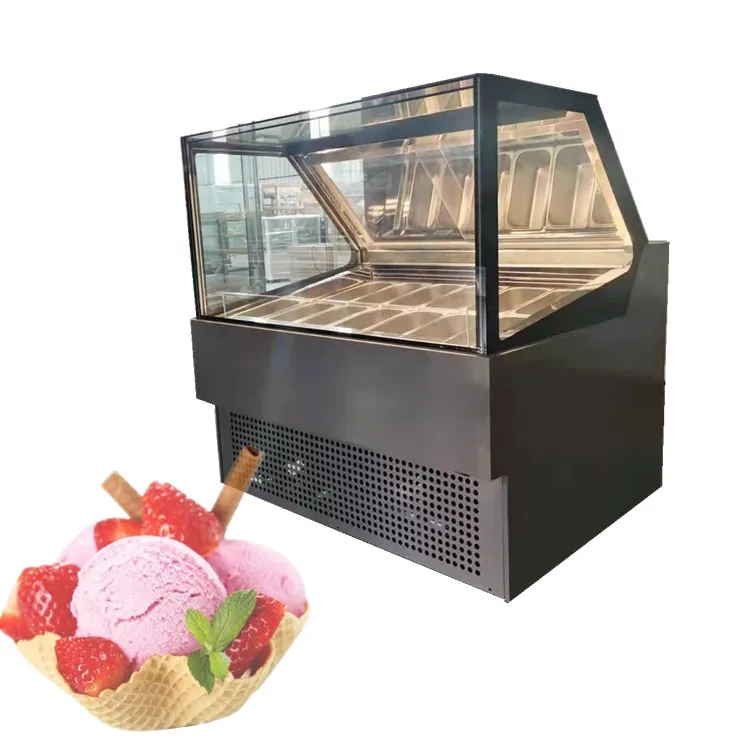 OEM Luxury Ice Cream Display Food Grade Popsicle Cabinet Freezer for Sale Cake Commercial Snack Showcase