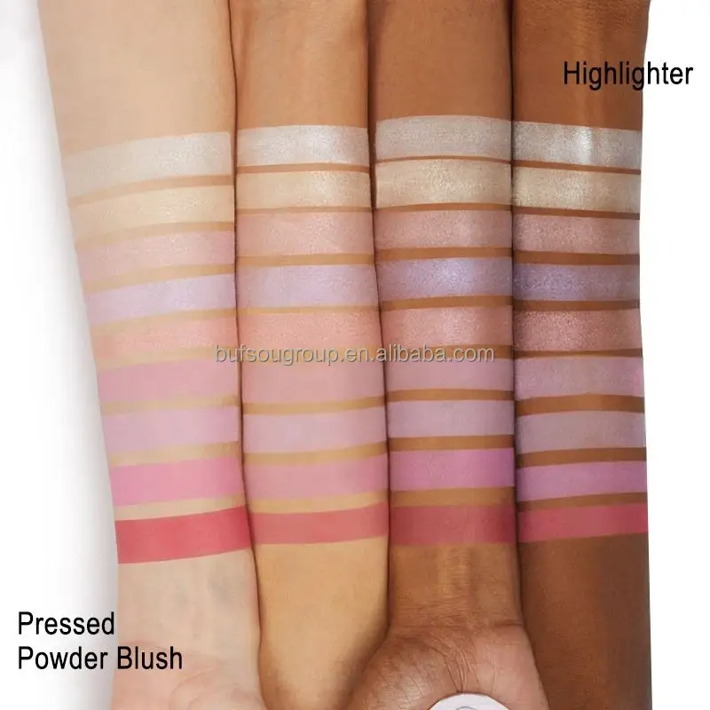wholesales custom Pink Blush and Shimmer Cute Highlighter Powder Matte Cheek Tint Private Label Makeup Blush Palette