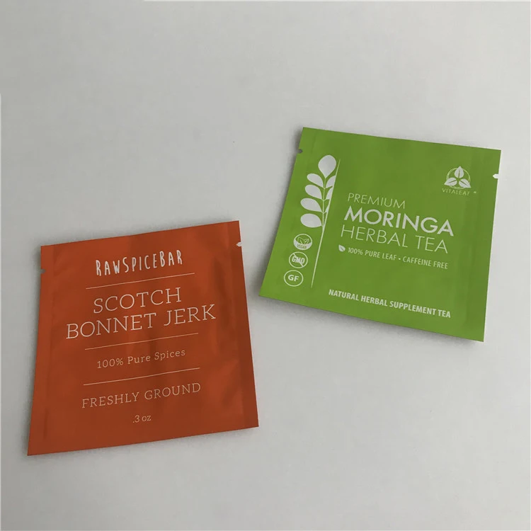 cosmetic cream sample packaging green tea coffee sachet bags
