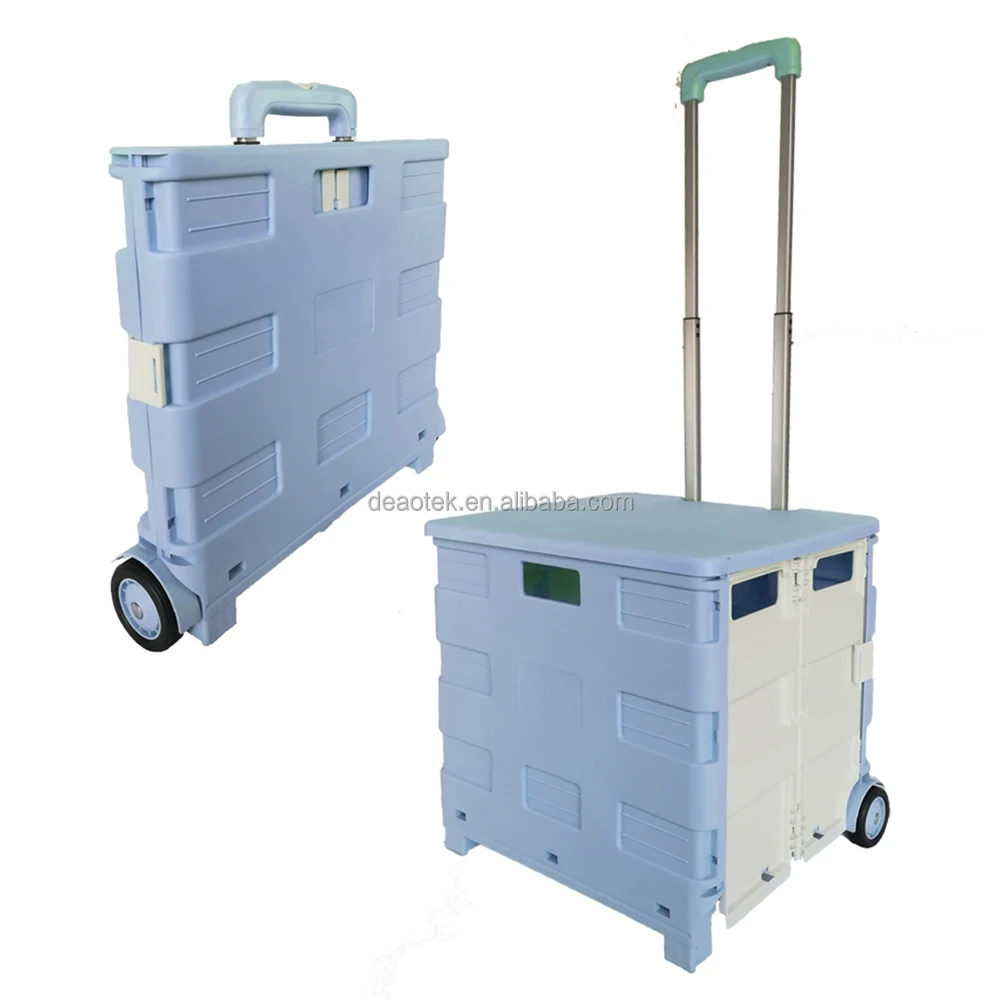 Collapsible Rolling Crate on Wheels for Teachers Tote Basket with Lid Made from Heavy Duty Plastic and used as a Seat