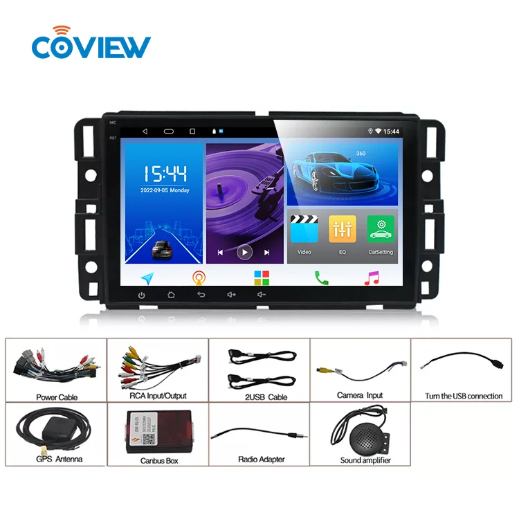 Coview 8' Car Monitor Universal Android 10 Car Stereo Radio Intelligent Navigation Car DVD Multimedia Player For GMC