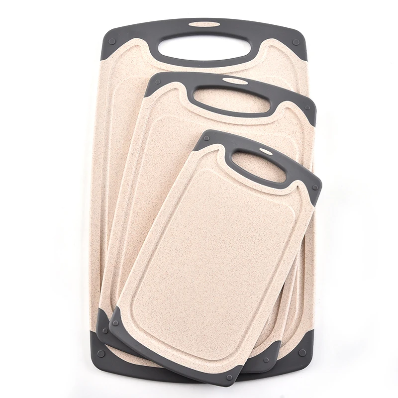 Non stick marble design cutting board 3-piece plastic chopping board set