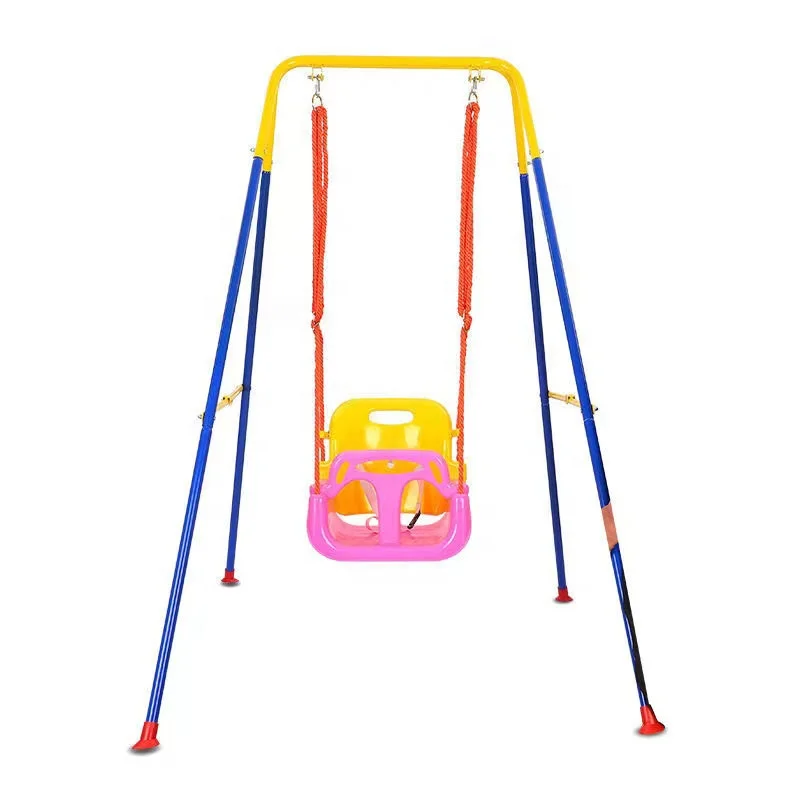 hot selling competitive price outdoor playground equipment plastic hanging chair play swing set for 1-15 years old children