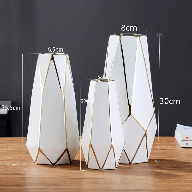 YOUYIZUO European Luxury Ceramic Travertine Vase Jar Short Flower Vase Round Ribbed  Vase Glass