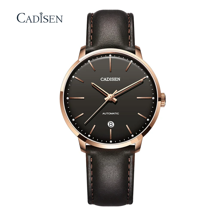 CADISEN 8163 Brand Original Men Watches Retro Steel Automatic Mechanical Wrist Watch Masculino Fashion Watches Large Dial