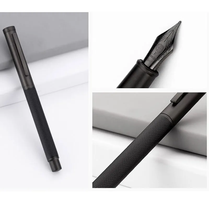 Hongdian Metal black forest birch forest calligraphy fountain pen