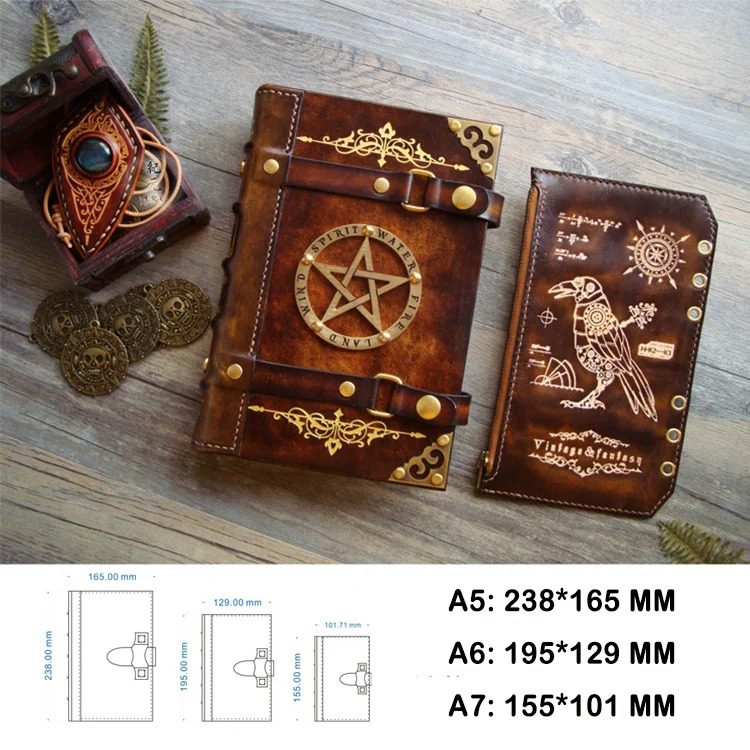 Handmade Embossed Genuine Leather Refillable Journal Writing Notebook Daily Notepad For Men & Women