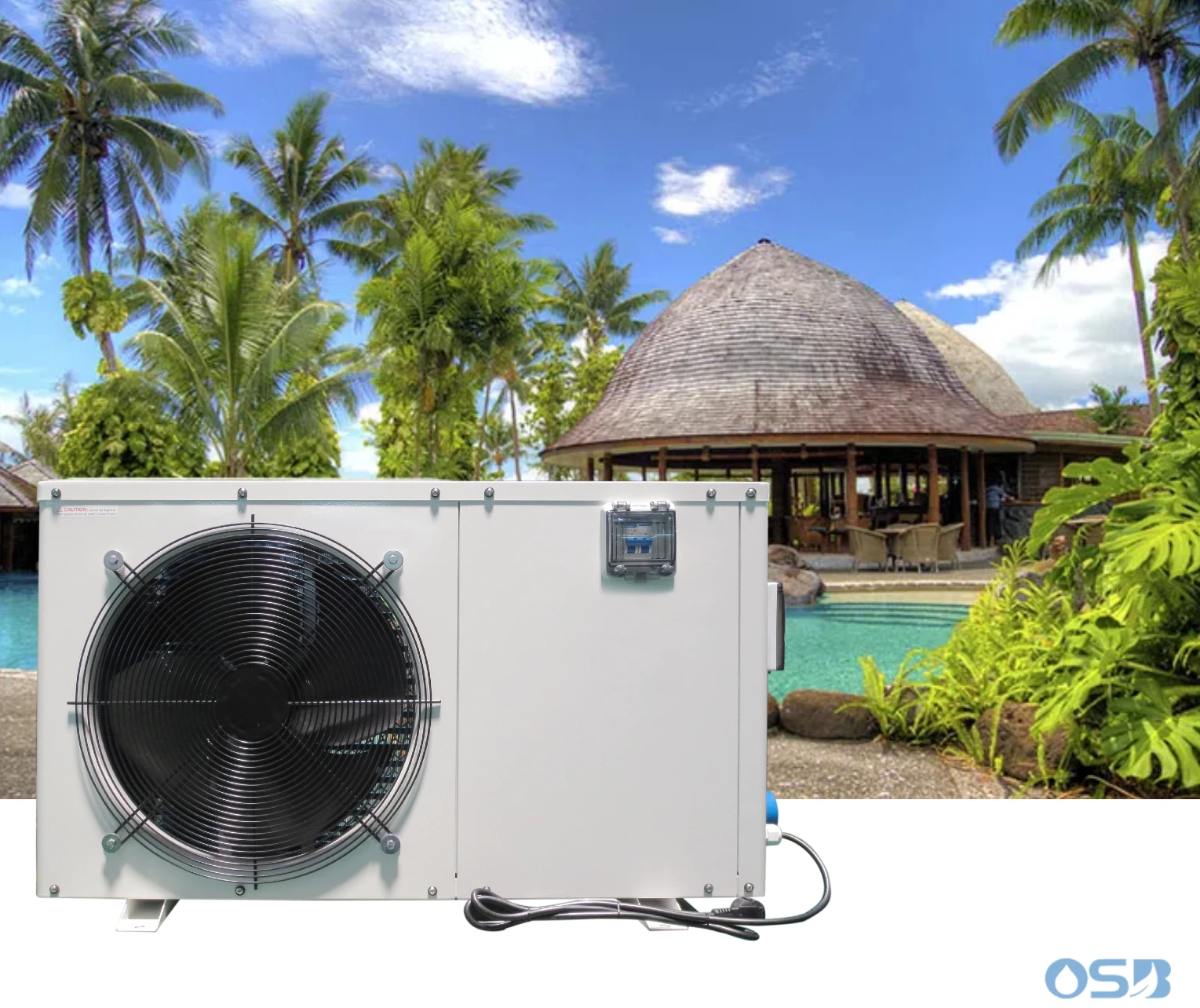 Middle east climate R407c air source heat pump pool chiller High spa heat pump heater pool water cooling system