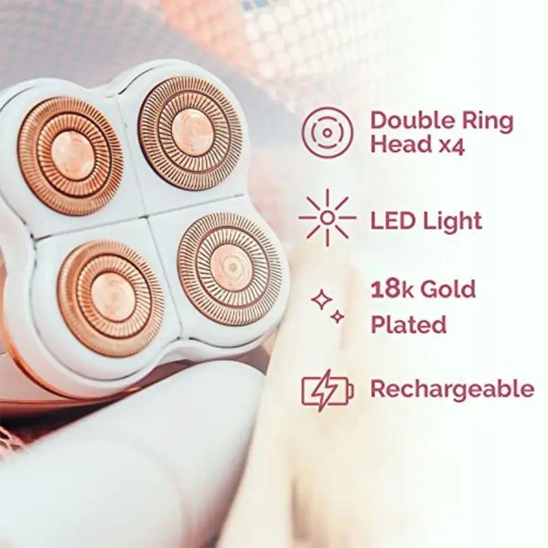 Cross Border New Four Heads Shaver Ladies Electric Rechargeable Epilator Thigh Plucker Four Heads Shaving Heads