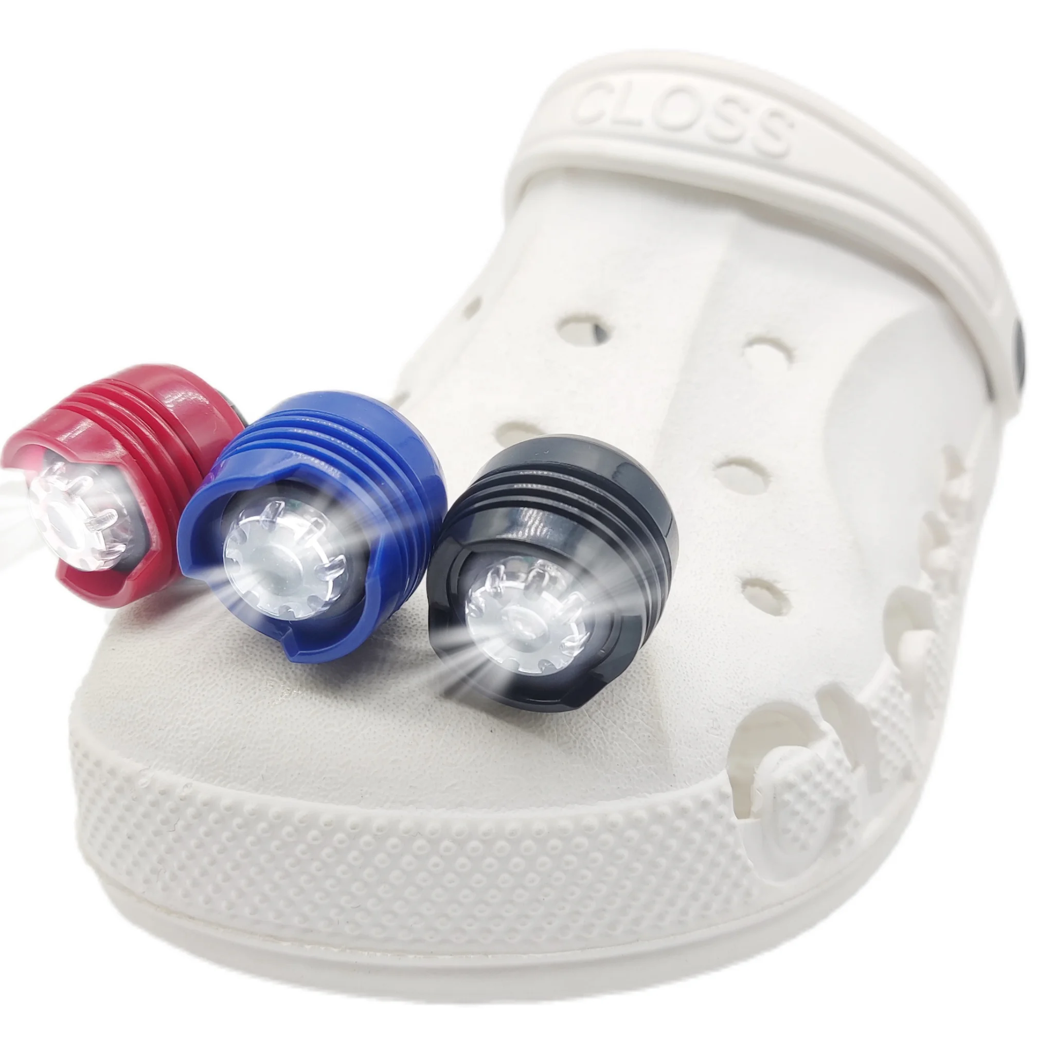 Wholesale Headlights Shoe Charms For Kids Gifts Light Up Croc Charms Designer Light Charms For Croc Shoe Accessories