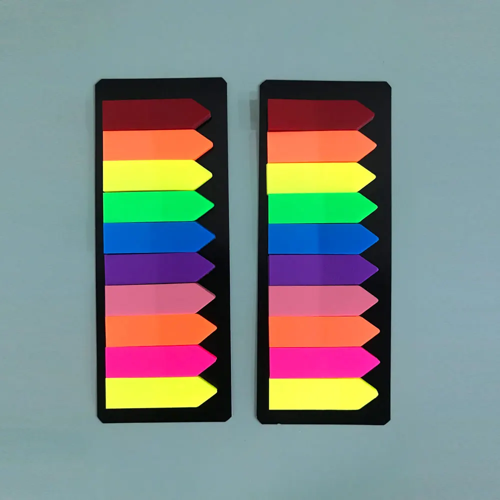 GF New Promotional Arrow Design Custom Multi Color PET Flag Marker Self Adhesive Waterproof Transparent Sticky Notes