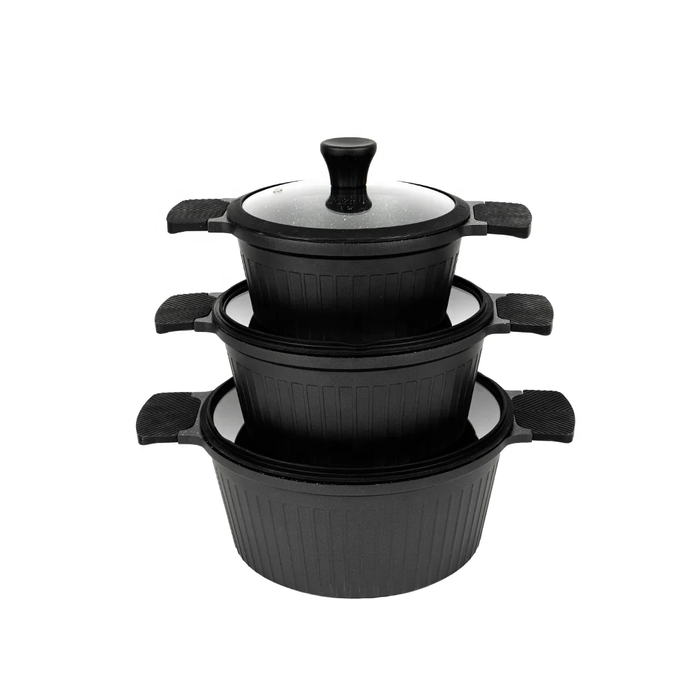 Hot Selling Prestige Non-stick Marble Diecast Aluminum Hot Pot Sets Cookware Sets Cooking Pot Set