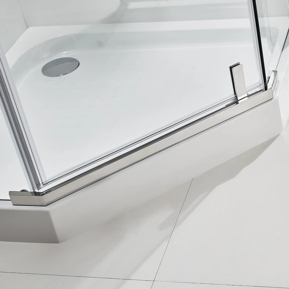 Neo-Angle Pivot Bathroom Shower Cubicle Diamond 3 Side Frameless Glass Panel Shower Enclosure