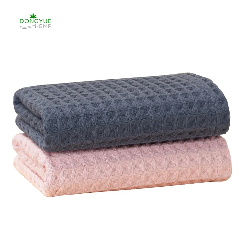Eco Friendly hemp textile bath linens kids  linen waffle hemp bath towel