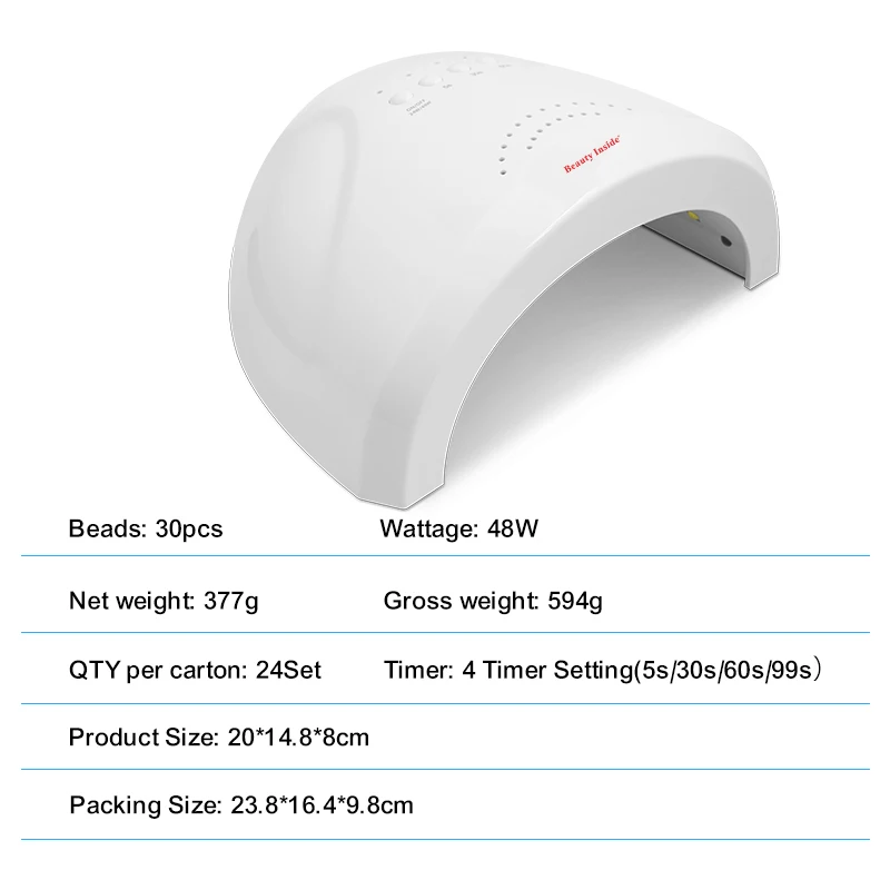 
Nail Lamp 48w UV Led Lamp Gel Polish Automatic White Color Drying LED UV Nail Gel Electric Nail Dryer 