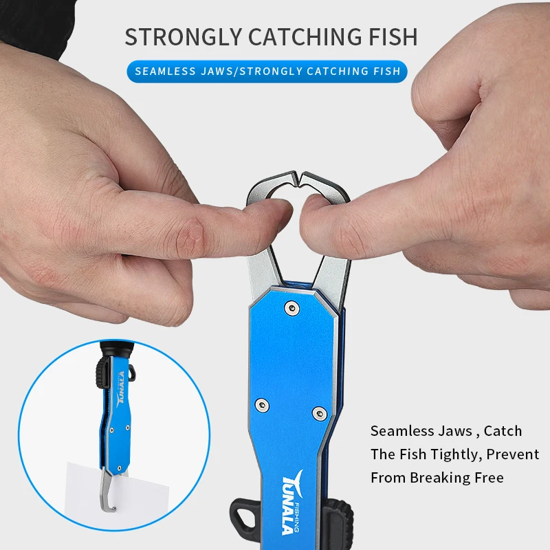 Aluminium  Alloy Fishing Gripper Portable Stainless Steel Straight-Shape Handle Fish Grip Grabber Holder for Fishing