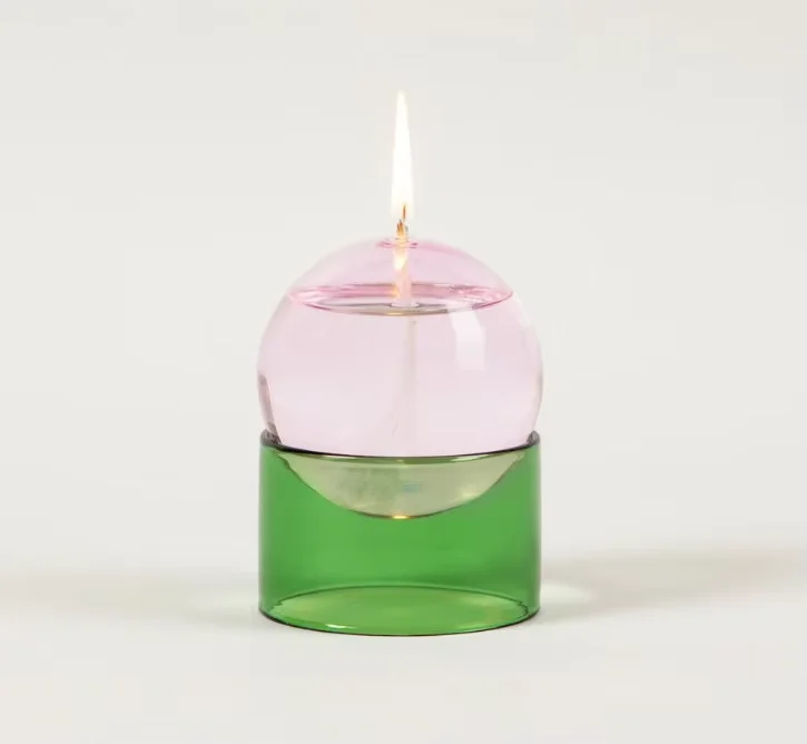 Custom Made Hand-blown Colored Heat-resistant Borosilicate Glass Decorative Standing Oil Bubble High Tube