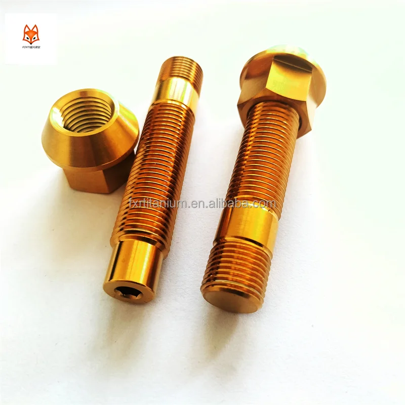 Wholesale GR5 12X1.5x75MM  TITANIUM wheel STUD CONVERSION KIT WITH TITANIUM LUG NUTS FOR BMW 85-12 E30 E36 E46 E90 E92 E93 M3