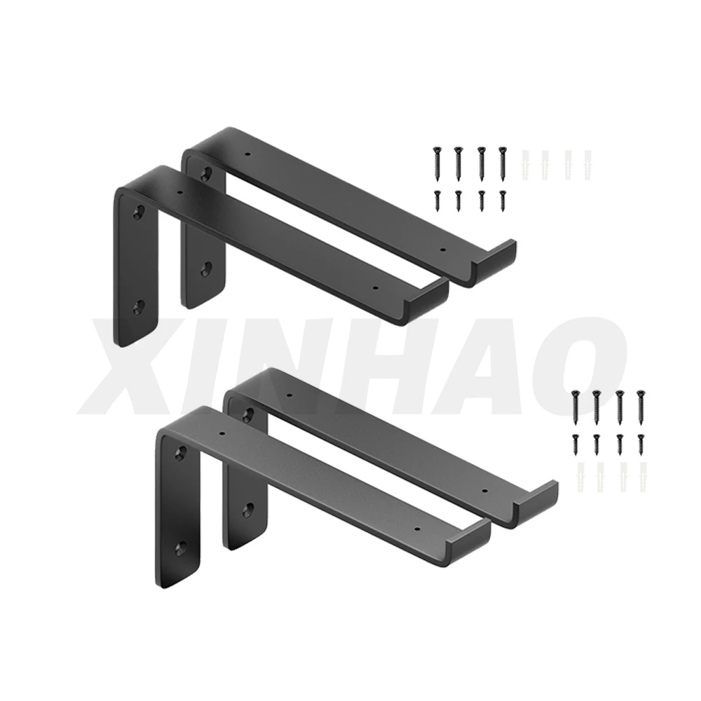 Wholesale Furniture Hardware Durable Industrial Black Metal Shelf Bracket