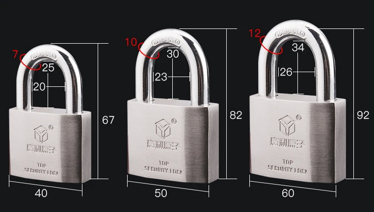 China Best Brands Custom 30MM 40MM 50MM 60MM safety padlock