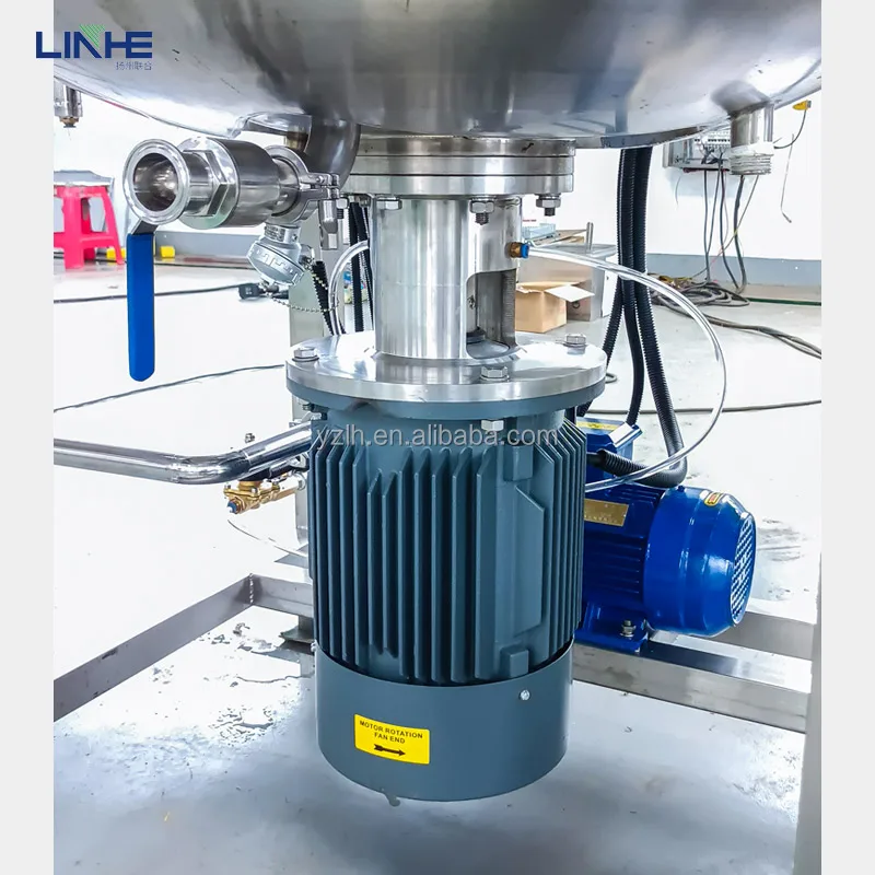 Volume Production Vacuum Emulsifying Mixing Machine With Tilting System And Jacketed Tank Ointment Cream Making Machine