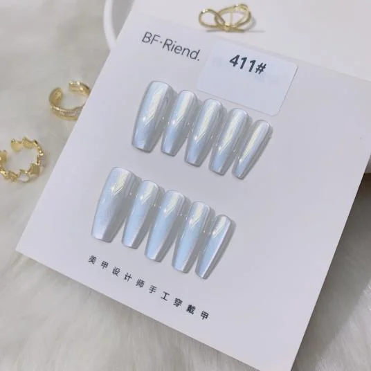 Factory Wholesale Simple Multi-Level Colorful Design Short Press-On Nail Tips ABS Material French Acrylic Fake Nails