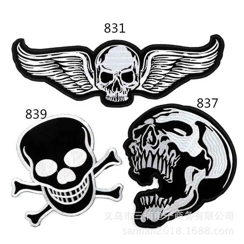 Custom Computer Embroidery Patch Skull Stickers For DIY Creative Clothing