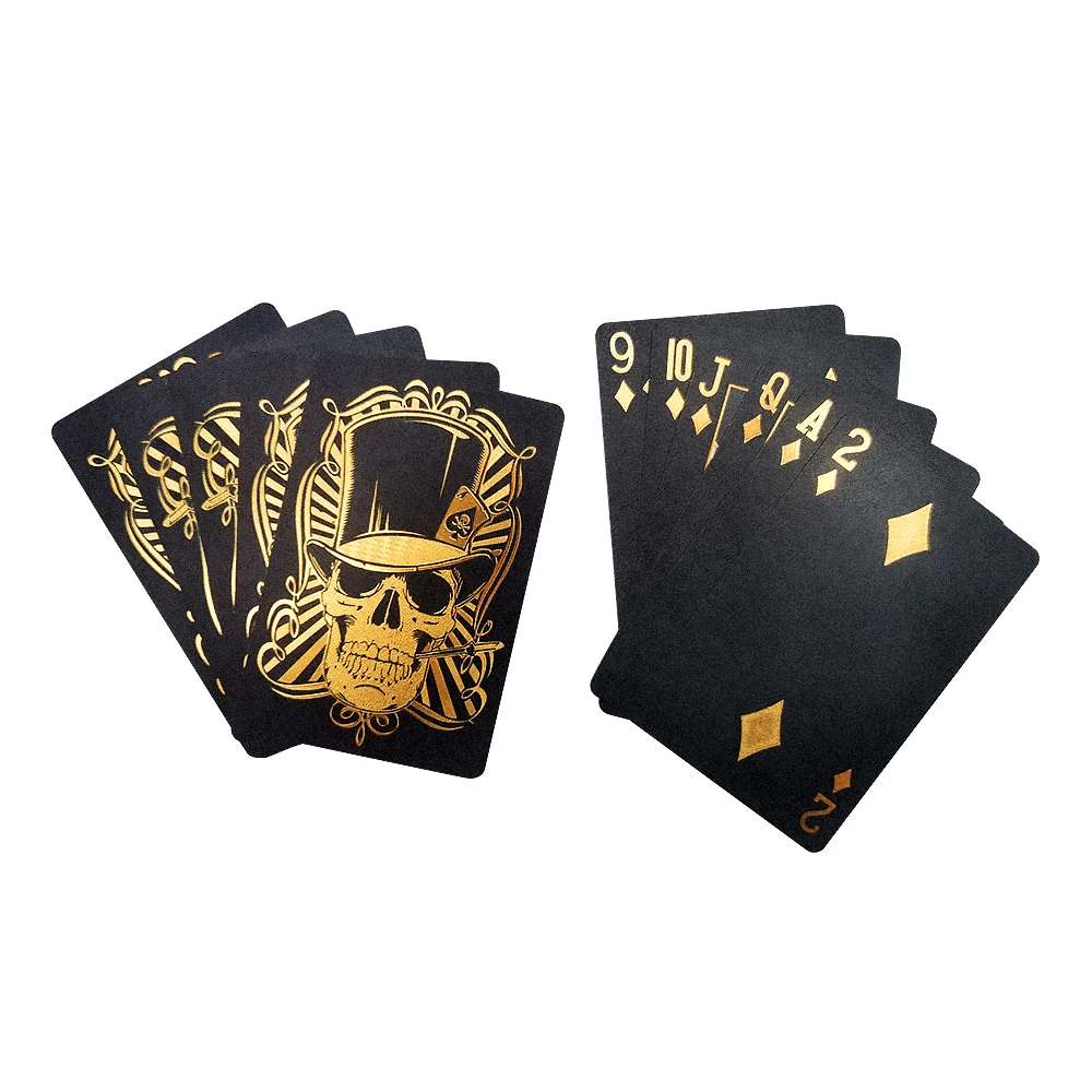 SFT Hot Sale Color Printing Luxury Magic Cheating Plastic Art Waterproof Black Foil Playing Cards