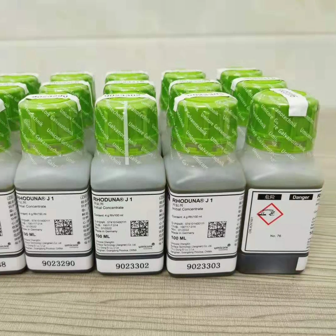 Original Germany Rhodium plating solution J1 0.2g 2g 4g 100ml jewelry silver gold CAS 10489-46-0 favorable price