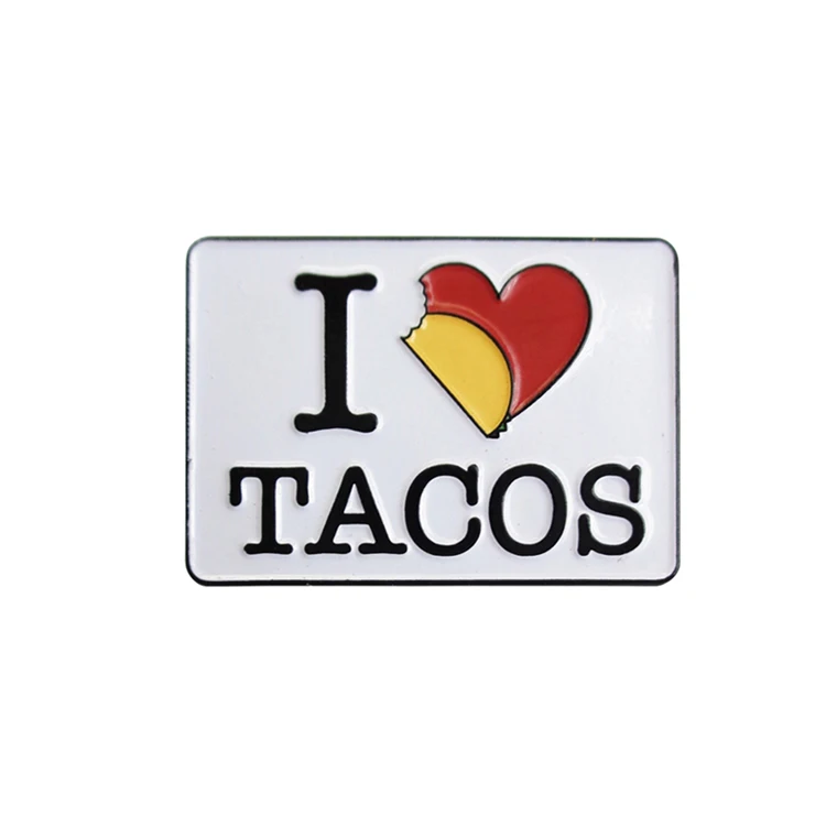 I Heart Love Tacos Sign Food Funny Enamel Pin