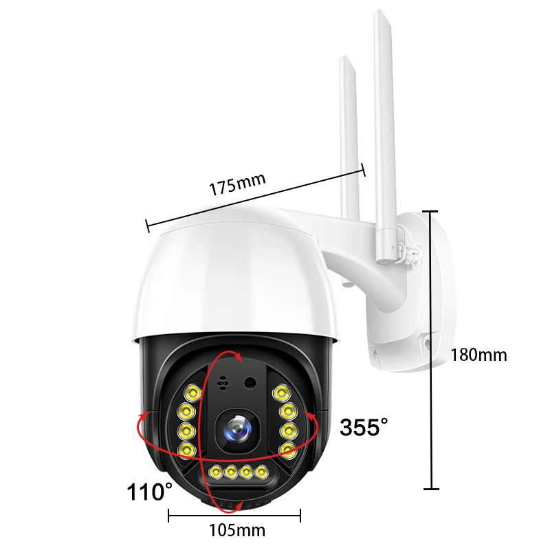3MP H.265 V380 pro wifi наружная камера с датчиком движения full HD IP PTZ