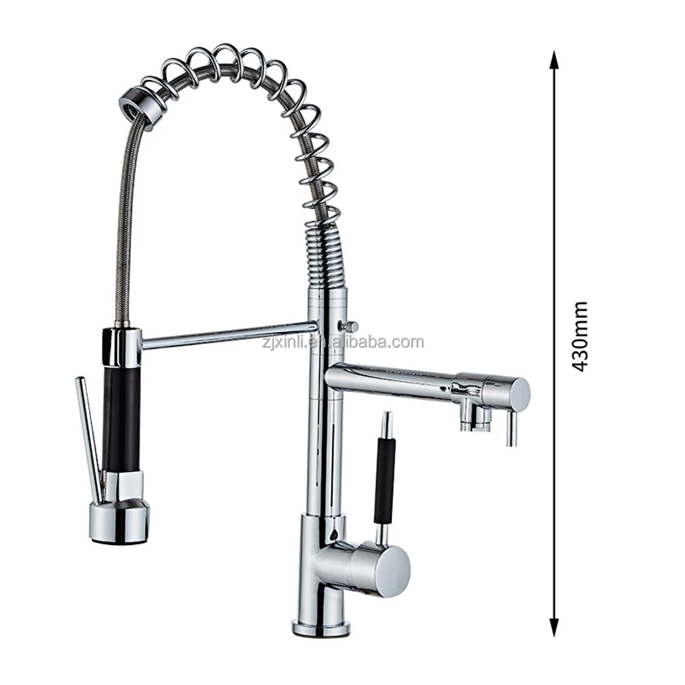 X8056K1 Polish and Chrome of Brass Kitchen Pull Out Faucet