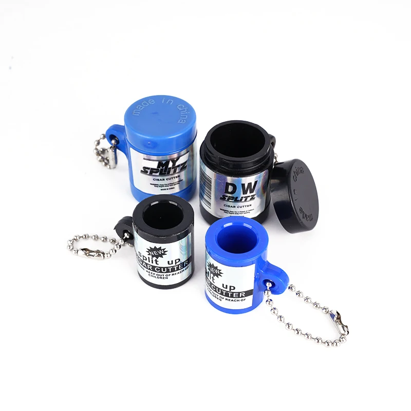 Gunter Wholesale Cheap Price Cigar Cutter Factory Direct Custom Logo Plastic Cylinder Round Shape Cigar Cut Smoking Accessories