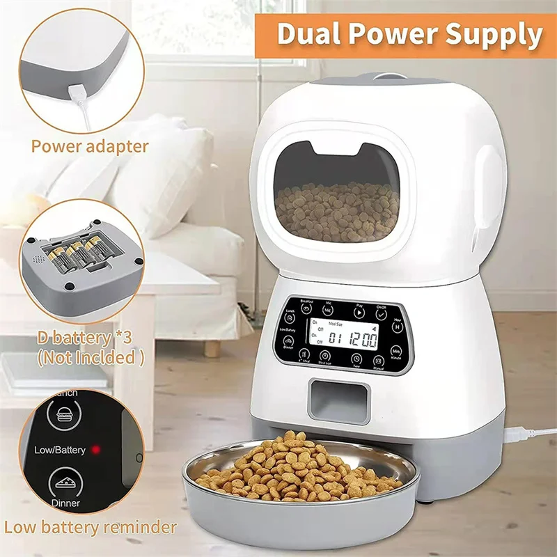 Large Capacity Pet Automatic Feeder Smart Voice Recorder APP Control Timer Feeding Cat Dog Food Dispenser