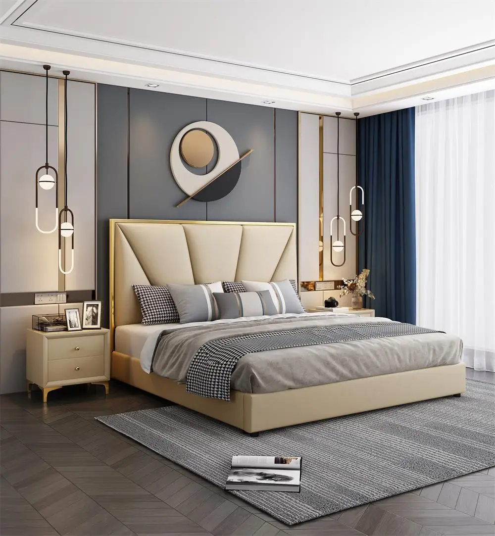  Лидер продаж роскошная современная мебель для спальни Super King Cama