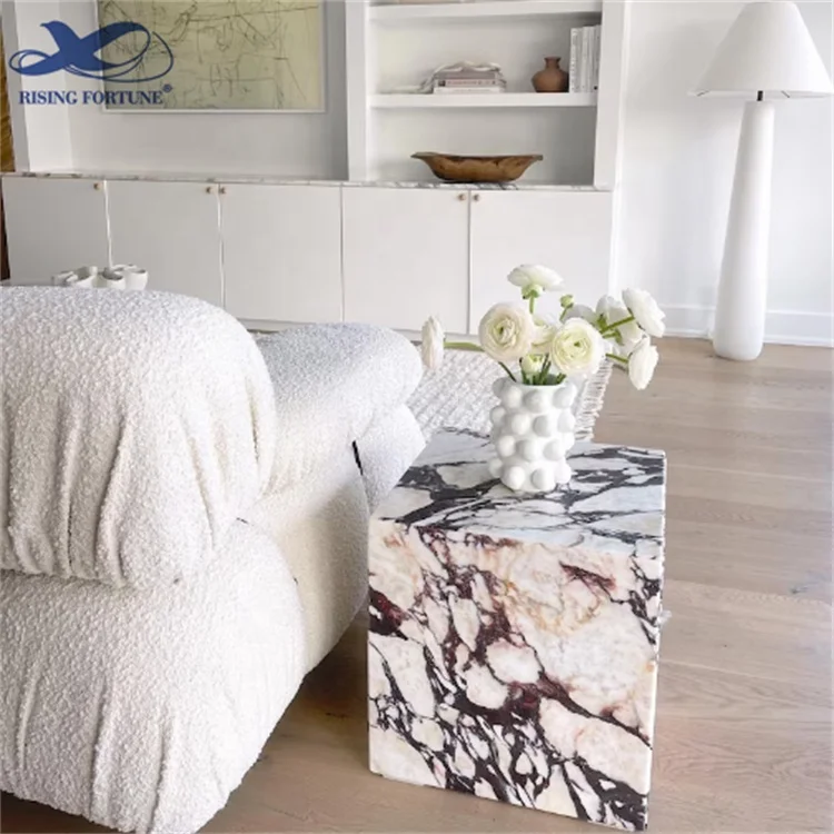 Modernsquare shape Calacatta marble furniture marble plinth coffee table for home decoration