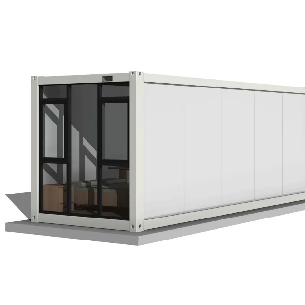 40ft luxury flat pack container house with wood cladding, including electrical and plumbing