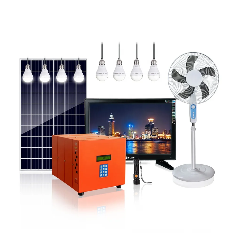 Prepaid household solar panel lighting kit with DC Lights accessories 80W solar power system from Chinese manufacturer