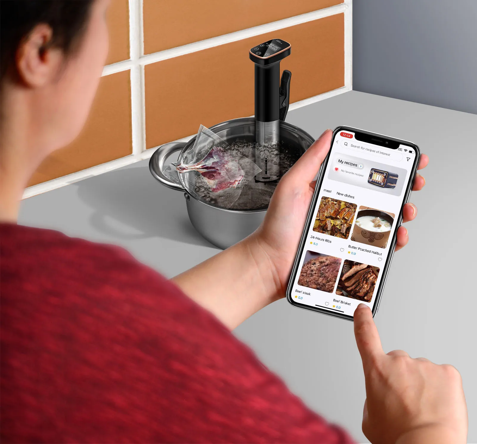 Высокоточная плита Sous Vide с Wi-Fi управлением через приложение 1200 Вт погружной циркулятор вакуумный нагреватель точная температура