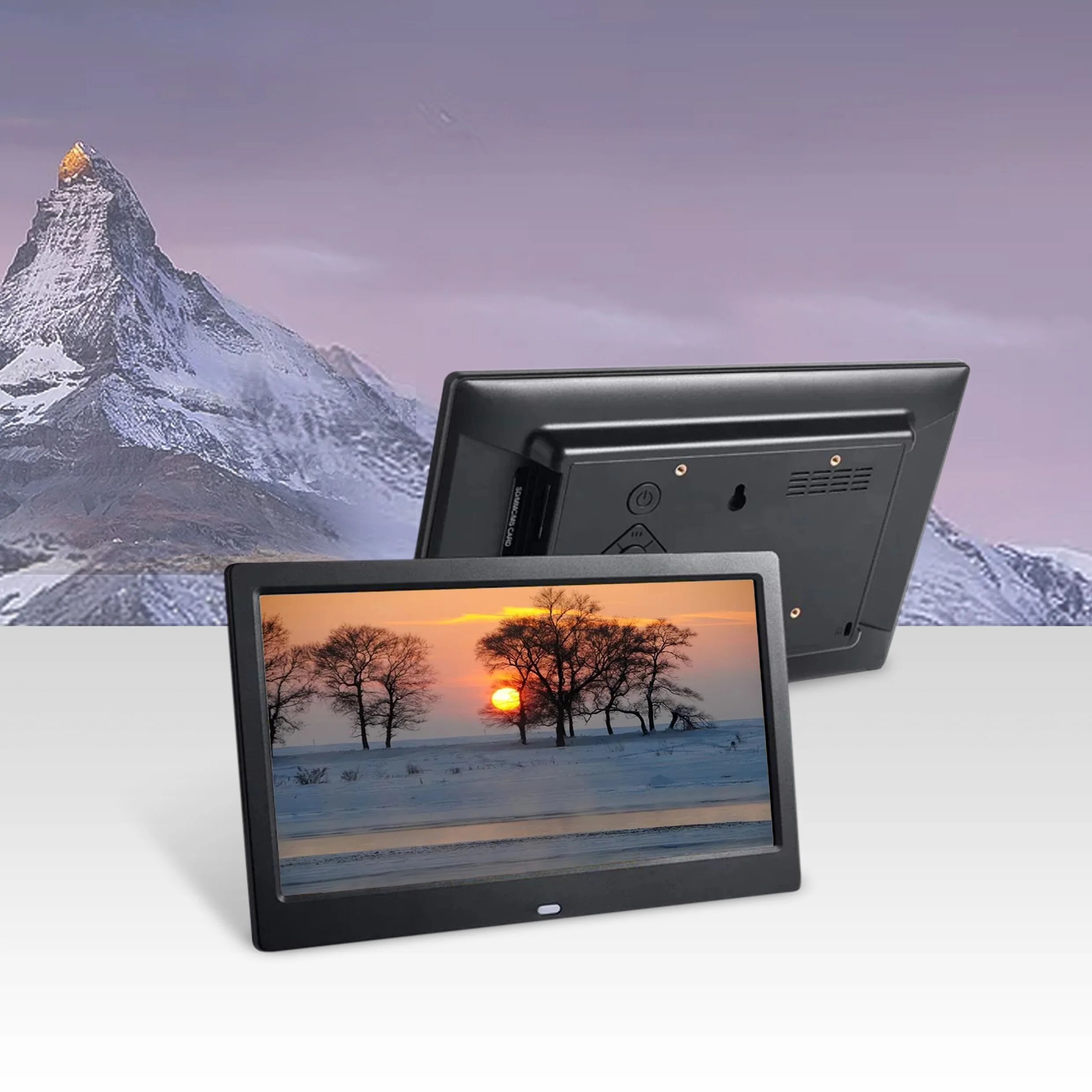 Vertical Horizontal Display Electronic Photo Frame High Resolution 10 Inch LED IPS Screen Rotate Wooden Digital Art photo Frame