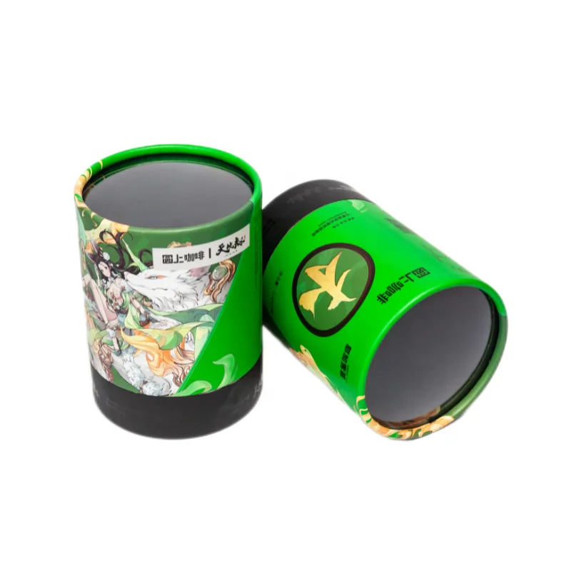 custom print cardboard paper tube packaging for tea with window