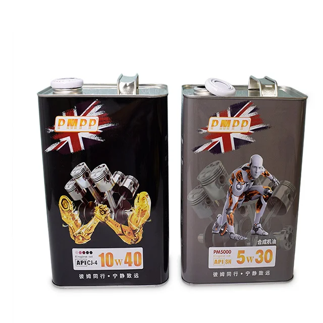 4L F Style Motor Oil Engine Oil Container China Factory Custom Design Printing Tin Can 178*112*240
