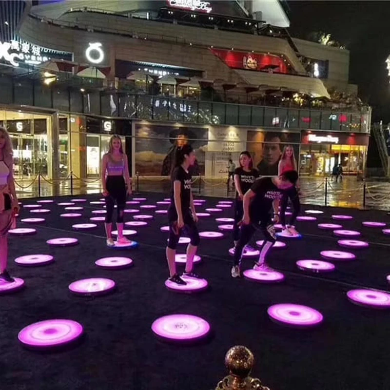 Wedding disco panels pressure sensitive light up round dance floor with music