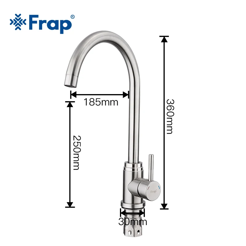 
Frap Brushed Hot Cold SUS 304 Kitchen Faucet 