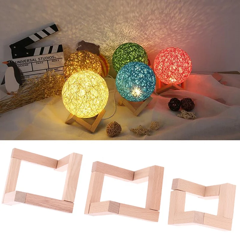 3D Small Night Lamp Moon Lamp Solid Wood Frame Printing Moon Lamp For Bedroom Decoration Birthday Gift