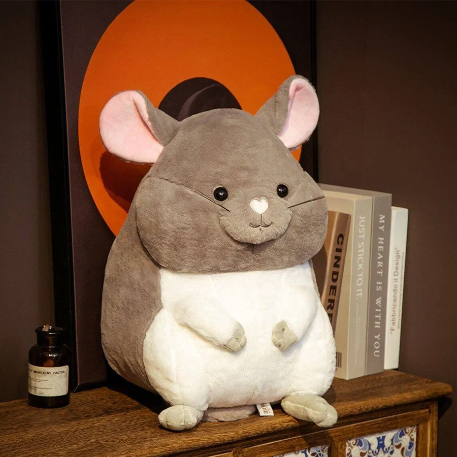 Manufacturers custom realistic animal pillow toys new sitting chinchilla mouse plush doll wholesale