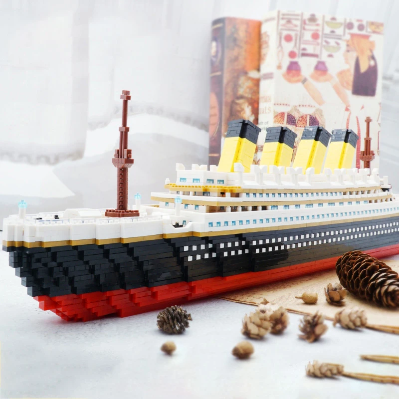 Рождественский подарок образовательная игрушка 3800 шт. лодка корабль микро кирпичи игрушки подарки Титаник Мини Строительные блоки