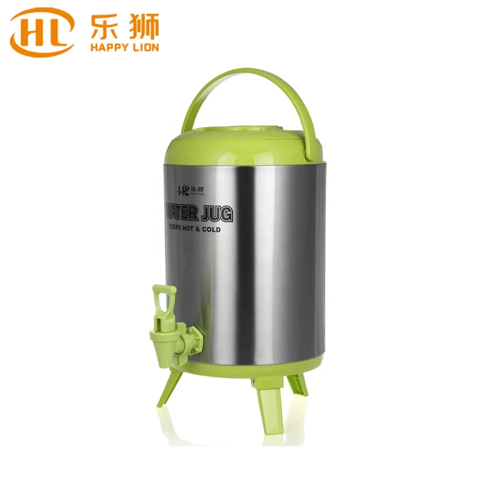 Commercial Hotel Restaurant Coffee Bubble Tea Insulated Stainless Steel 7.7L Water Jug Hot & Cold Thermo Milk Barrel Tea Bucket