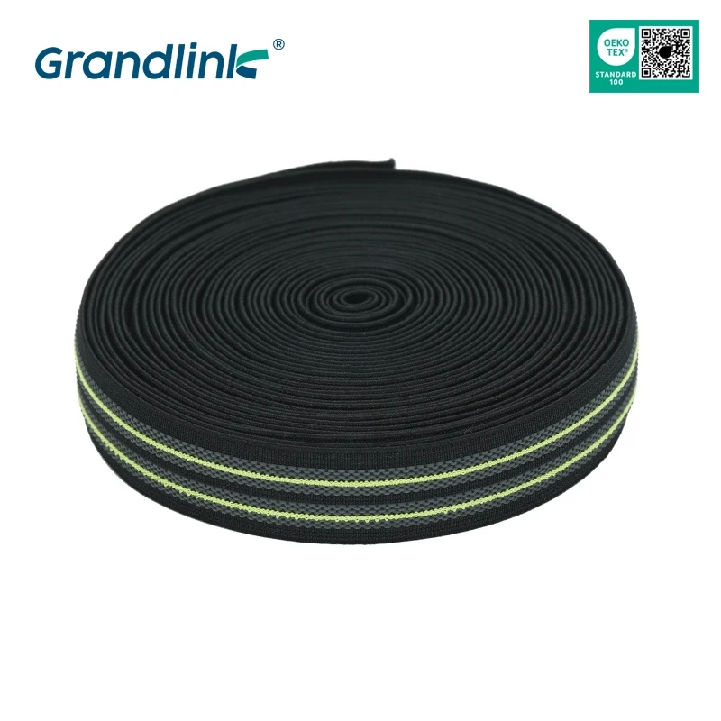 25mm 23gsm Anti Slip Knitting Elastic Webbing Tape Elastic Band for Waistband