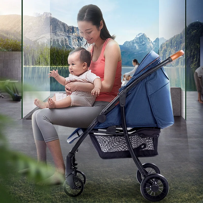 Outdoor sun shading foldable portable shock proof baby stroller